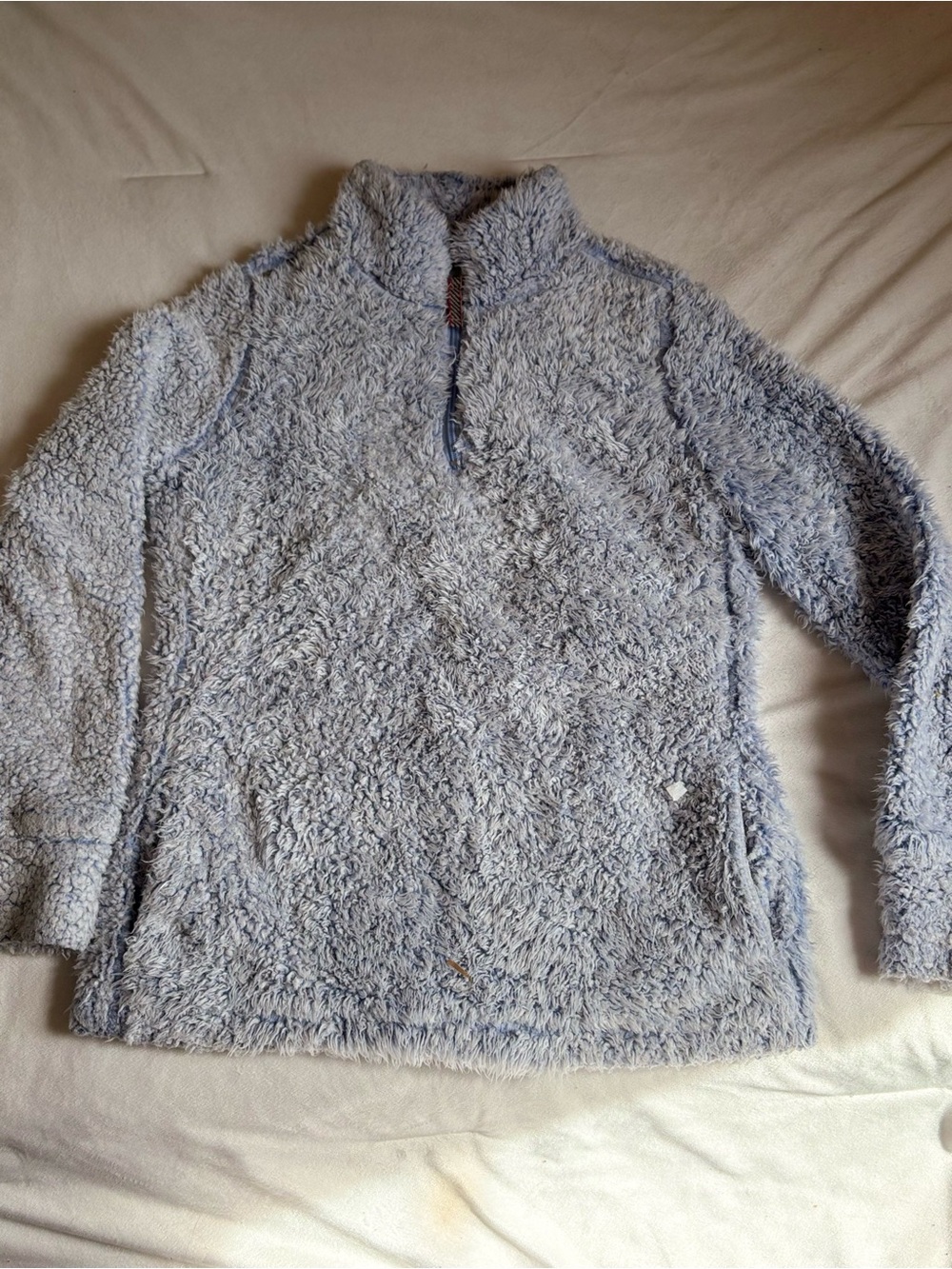Cozy Plush Quarter-Zip Turtleneck Sweater - Light Gray